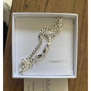 New Solid 925 Sterling Silver Italian 3.5mm Diamond Cut Cuban Link Curb Chain